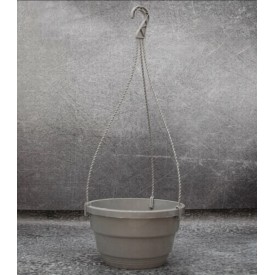 Кашпо подвесное 3,7л серое с крючком