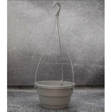 Кашпо підвісне 3,7л сіре з гачком