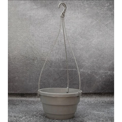 Кашпо підвісне 3,7л сіре з гачком Кашпо підвісне 3,7л сіре з гачком